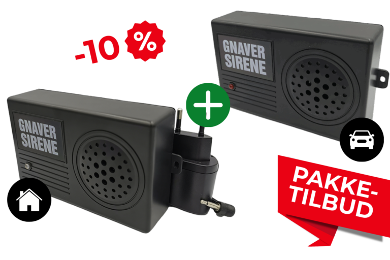 Gnaversirener til både hus og bil pakketilbud med rabat